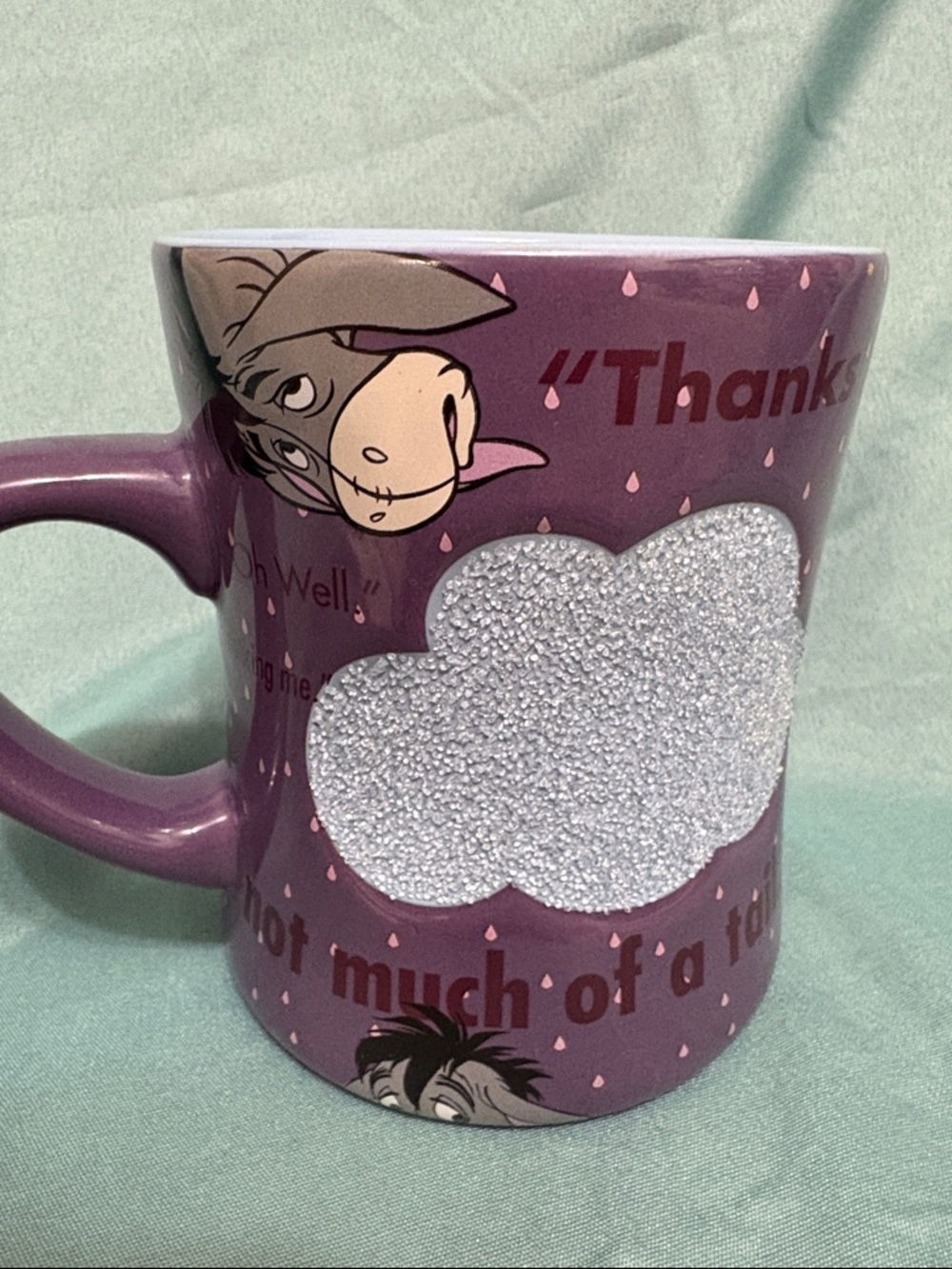 Eeyore Glittery Purple Disney Park Ceramic Mug - Classic Character Coffee Cup - Picture 4 of 7